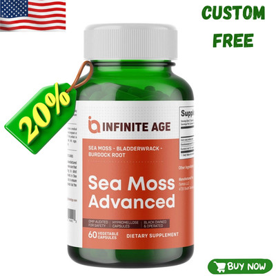 INFINITE AGE 1250mg Sea Moss Advanced Superfood, High-Potency, Vegan - 60 Count