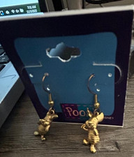 Disney Winnie The Pooh Piglet Character Earrings Gold Tone Dangle RJ Design