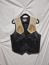 Texas Mexican Leather Horse Vest Leather Hand Tooled On Front  Back COWBOY