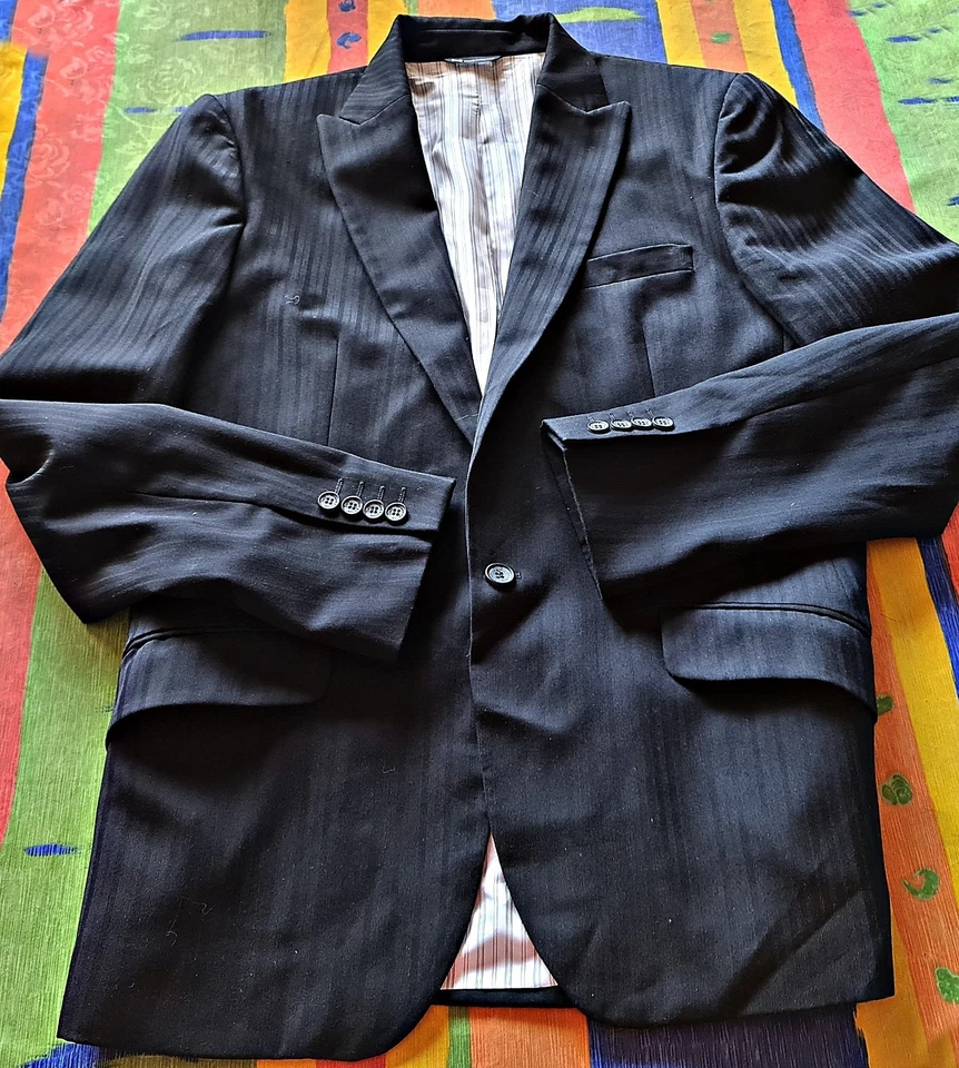 CHAQUETA ITALIA VINTAGE AUTÉNTICA DOLCE & GABBANA NEGRA LANA BLAZER HOMBRE-US42/EU52 Foto 4 de 4