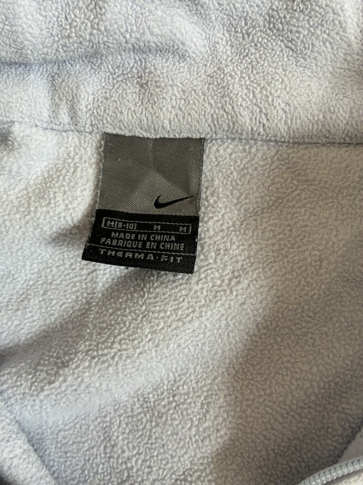 Vintage Nike Therma-FIT Fleece Jacket Womens Medium Baby Blue Full Zip Y2K image 3