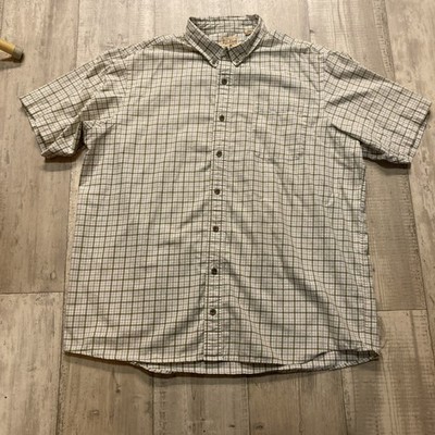 Red Head Brand Co. Shirt Men 2XLT Green Check Button Up Short Sleeve Cotton