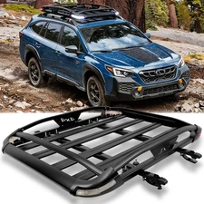 For Subaru Outback 50"x38" Roof Rack Luggage Cargo Basket+Cross Bar w/ LED Light