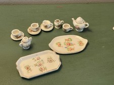 Vintage Miniature Dollhouse From Occupied Japan Floral Print No Chips Or Cracks