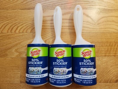 Scotch Brite 3M Lint Roller 50% Stickier 95 Sheets each, Pet Hair, Crumbs 3 Pack