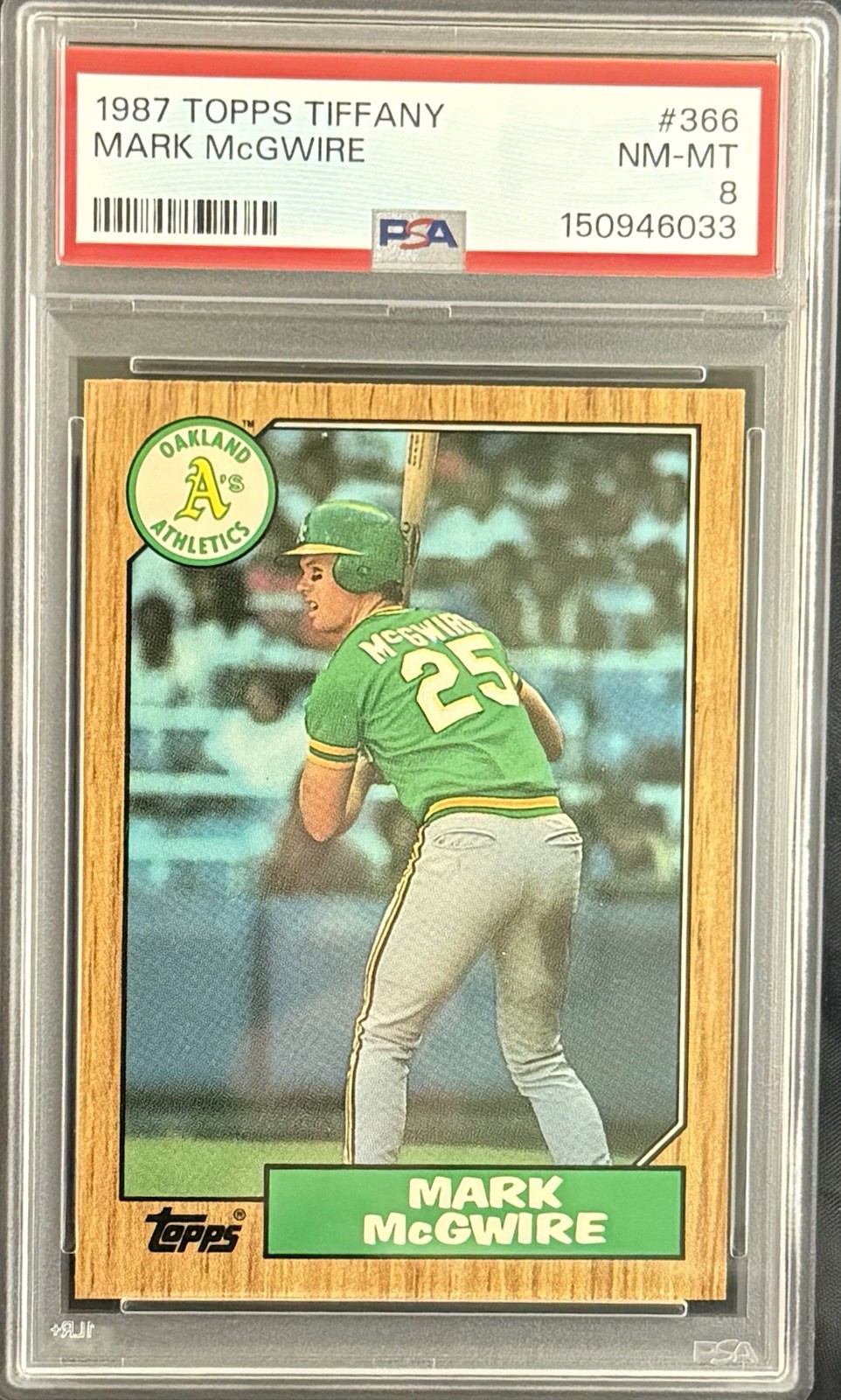 1987 TOPPS TIFFANY MARK MCGWIRE #366 ROOKIE (RC) PSA 8 NM-MT NEW SLAB