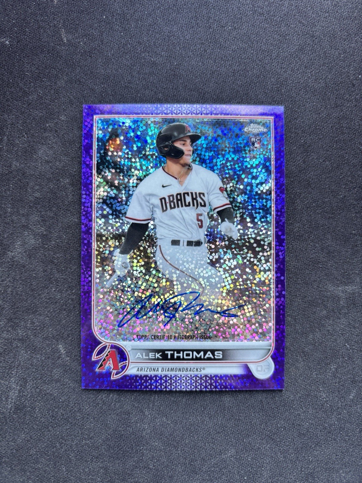 2022 Topps Chrome #RA-AT Alek Thomas Rookie Purple Speckle Refractor Auto #/299
