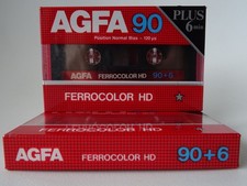 AGFA FERROCOLOR HD 90 + 6 96 Minutes Blank Audio Cassette Tape NEW & SEALED x 2
