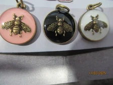 GUCCI 3 ZIP PULL CHARM 18MM WHITE PINK BLACK tone,  METAL , SO PRETTY