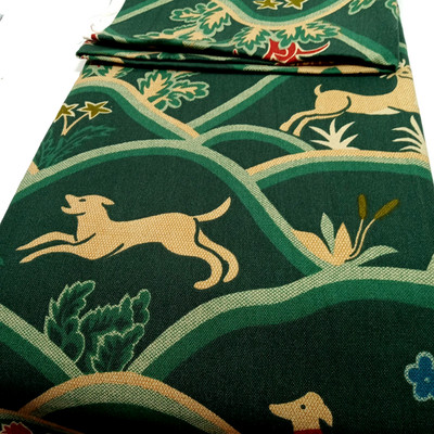 Green Canvas Hunting Dog Deer Rabbit Fabric The Orvis Co Bird Flowers