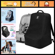 Padded Backpack Car Seat Travel Bag - Ultimate Protection, Black, Easy Carry