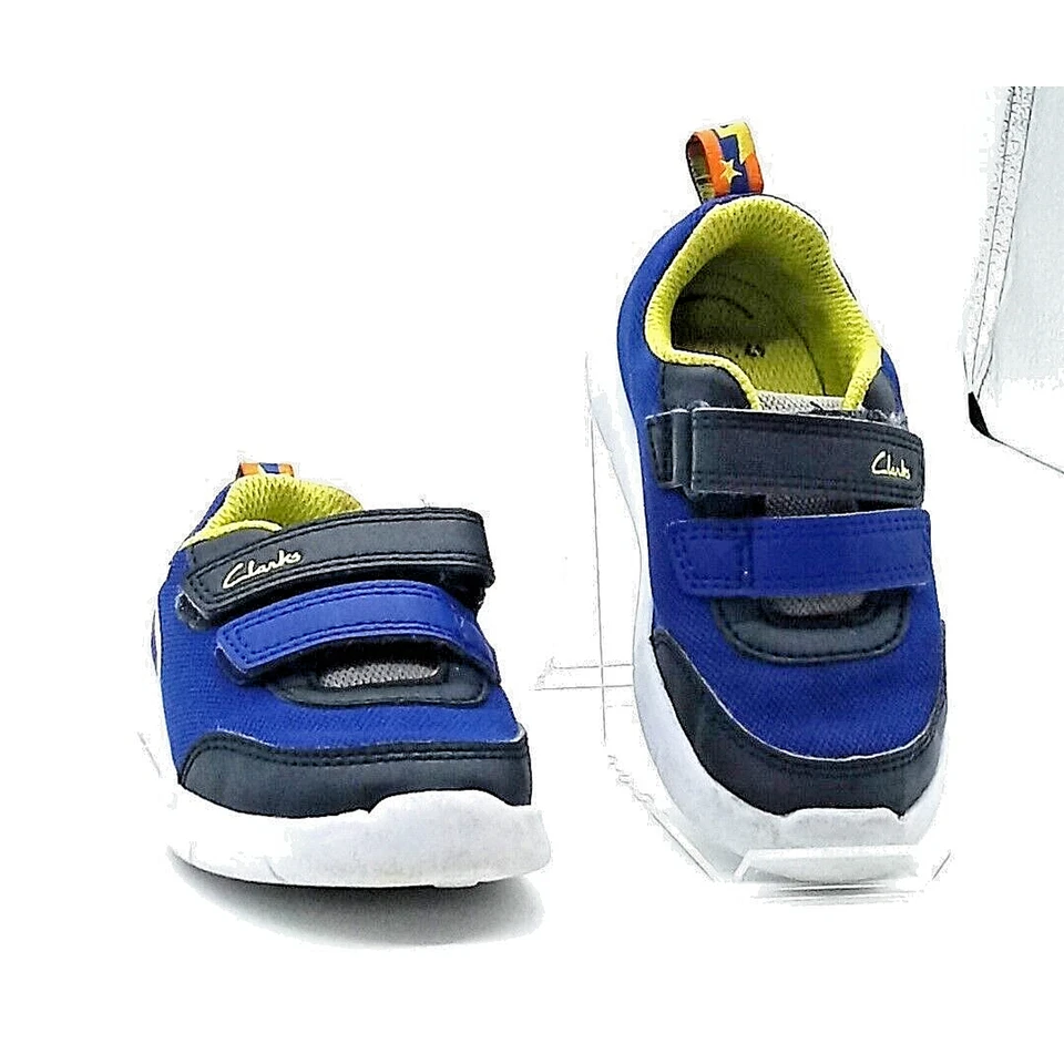 Clarks Niños Zapatos Tenis "Talla 6.5 W" Azul Entrenadores Atléticos Gancho y Lazo Foto 3 de 4