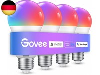 Govee Smart GlüHbirne E27, Wlan LED Lampe Rgbww 800Lm,Dimmbare,4 StüCk | Smart B