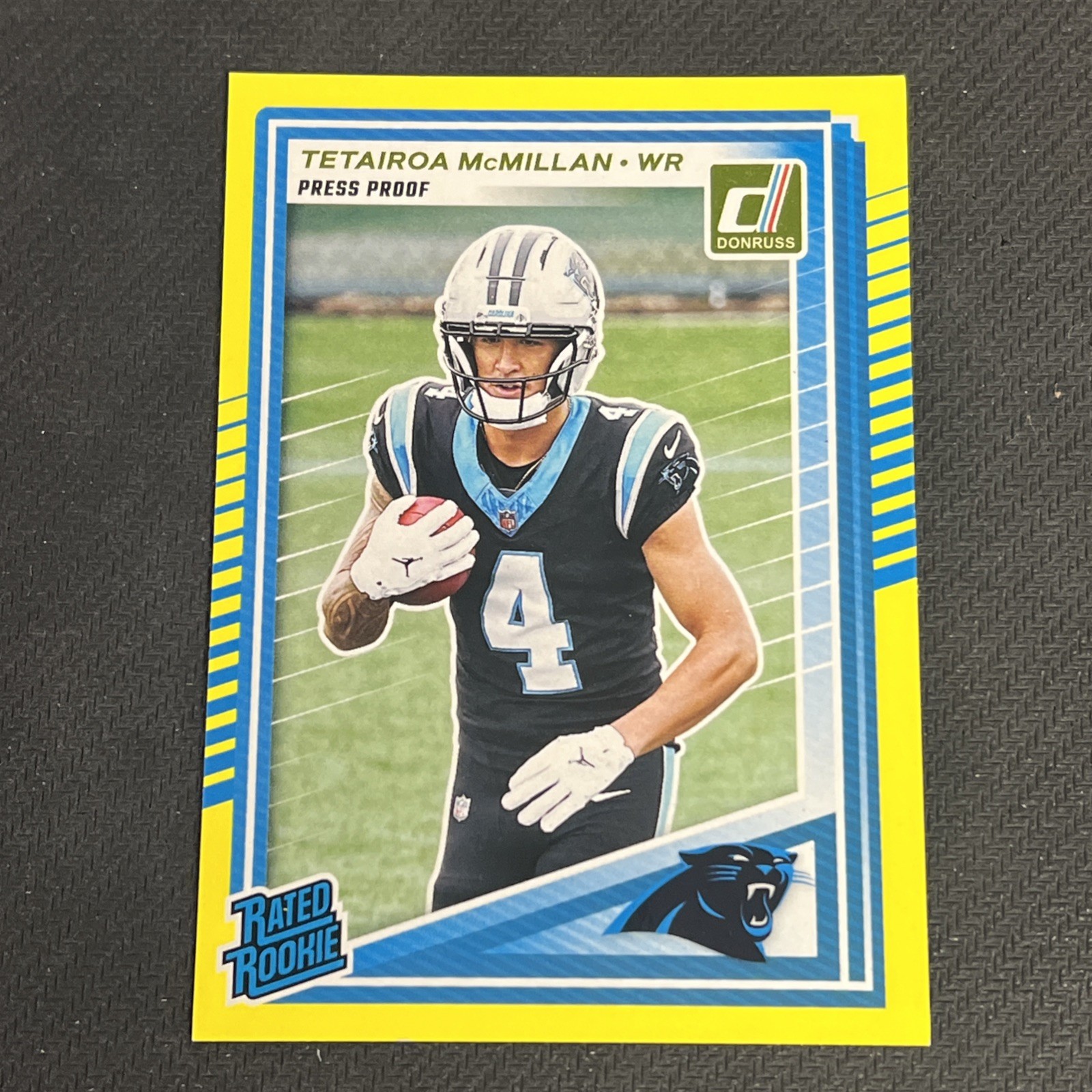 TETAIROA MCMILLAN Rated Rookie Yellow Press Proof 2025 Donruss Football #314