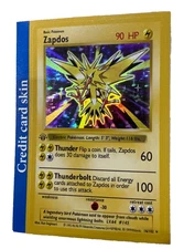 Zapdos Pokémon Debit Credit Card Skin - Small Chip - Holographic