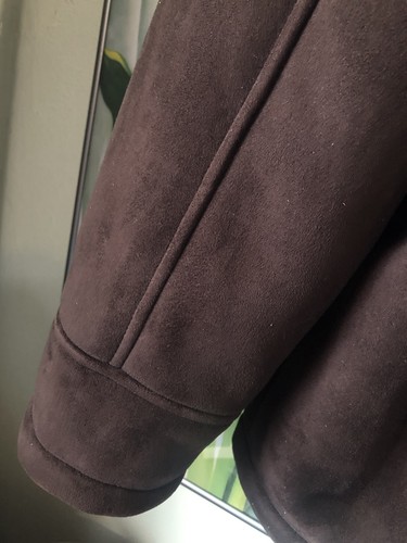 Claiborne Outerwear Jacket Mens XL Brown Faux Suede Full Zip Coat Fleece Lined - Picture 4 of 8