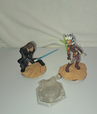 Star Wars Anakin Skywalker & Ashoka Tano Figures Disney Infinity 3.0 Crystal set