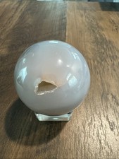 Druzy Blue Agate Crystal Sphere 223 Grams 55 mm