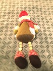 Vintage Snowman Mixed Fabric Beaded Nose & Wooden Legs 17" L — photo 4