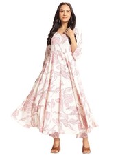 GoSriKi Women's Rayon Viscose Anarkali Printed Kurta with Pant