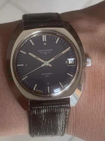 Reloj LONGINES ADMIRAL HF 2304 2 vintage cal 6952 17j Acero Ф37mm BLUE DIAL