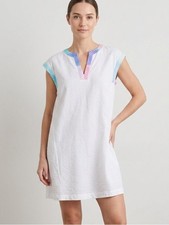 Vineyard Vines Target Blue White Print Dress L Cotton Casual Preppy Summer Beach