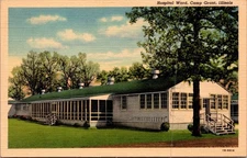 Vintage Hospital Ward Camp Grant Illinois Linen Postcard by Curt Teich
