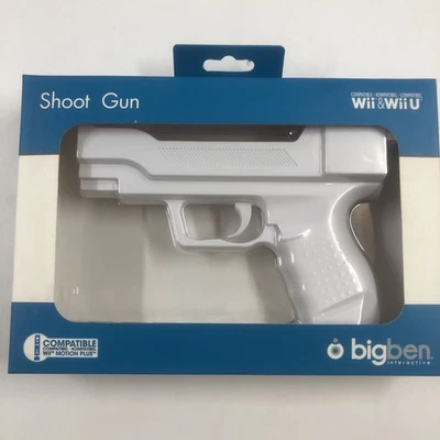 BIG BEN NEUF NEW accessoires gun 🔫 pistolet nintendo WII WII U blanc pour jeux de tir