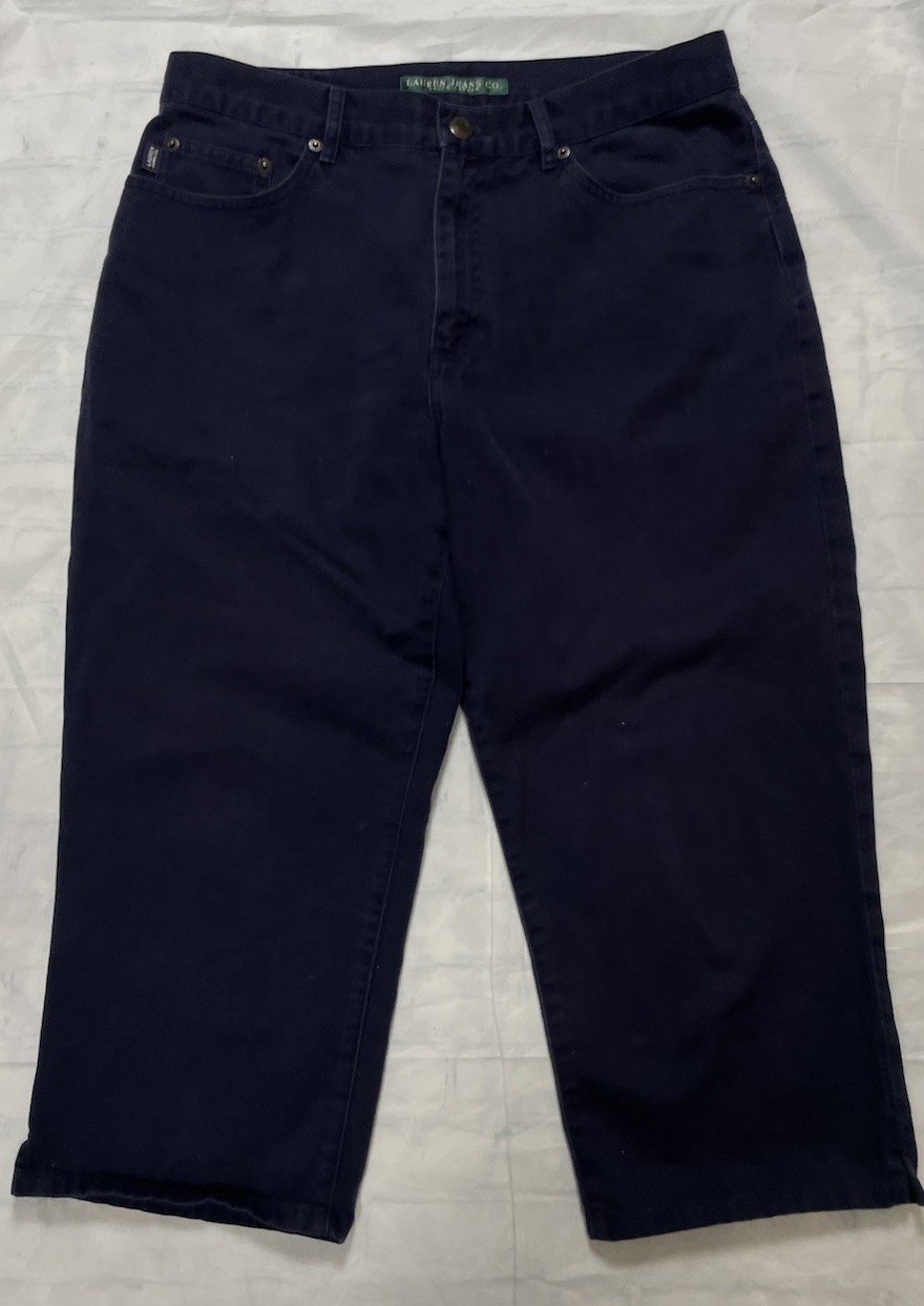Lauren Jeans Ralph Lauren LRL Women’s 8 Capri Mid Rise Navy Denim Ladies Casual thumbnail 3
