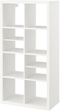 IKEA KALLAX 8 Cube Storage 147x77cm White Shelving Unit with 2  Shelf Inserts