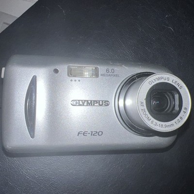 Olympus FE-120 6.0 MP Compact Digital Camera Silver Tested Working