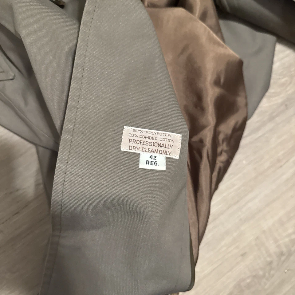 Gabardina CHRISTIAN DIOR Monsieur Doble Pecho Gris Oliva Para Hombre Talla 42R. Foto 4 de 4