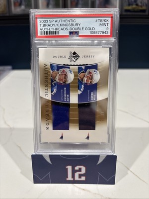 TOM BRADY 2003 UPPER DECK SP GAME WORN JERSEY GOLD /25 PSA 9 INVEST GOAT HOF