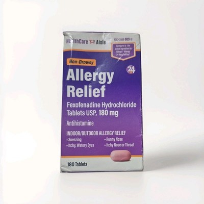Allergy Relief 180 Mg Non-Drowsy Healthcare Aisle 180 Tablets Per Bottle NEW