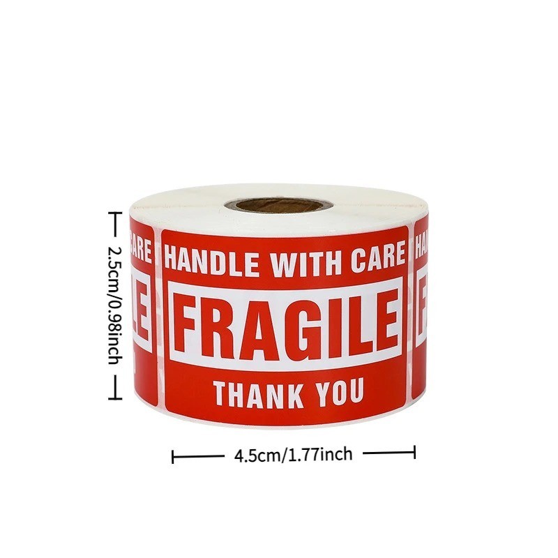 500Pcs Fragile Stickers Roll 1x2 Inch Handle With Care Shipping Labels ...