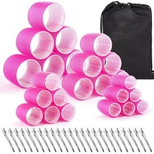 Hair Rollers 48 Pcs Set, 24Pcs Hair Rollers 4 Sizes and 24 Pcs Hair Clips for