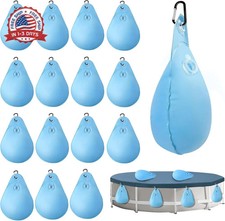 16 Pack Large Pool Cover Weights with Hooks, Pool Cover Hanging Bag XL 