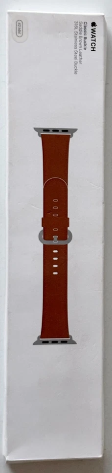 Original Genuine Apple Watch 42mm Classic Buckle Leather Band Saddle Brown w/Box - Image 3 of 4