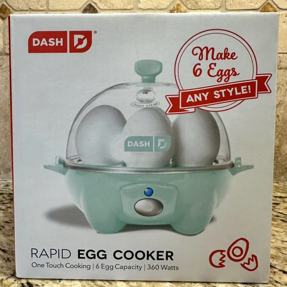 Dash Rapid Egg Cooker Blue/Green 6-Egg Capacity Open Box New