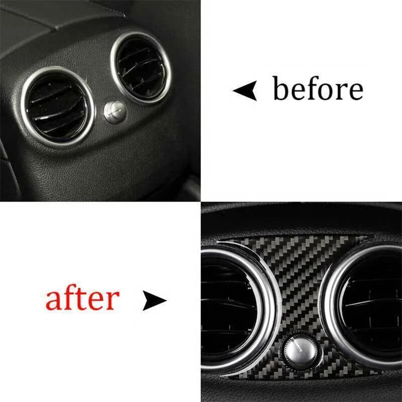 Cubierta de ventilación de salida de aire trasera 1* para Benz Clase E 2016-2021 vinilo fibra de carbono Foto 4 de 4