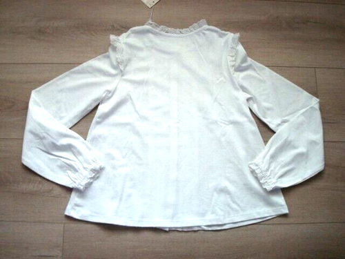 NWT Mini Boden Girls Size 9-10 White Lace Crew Neck T-Shirts Blouse Long Sleeve - Picture 2 of 10