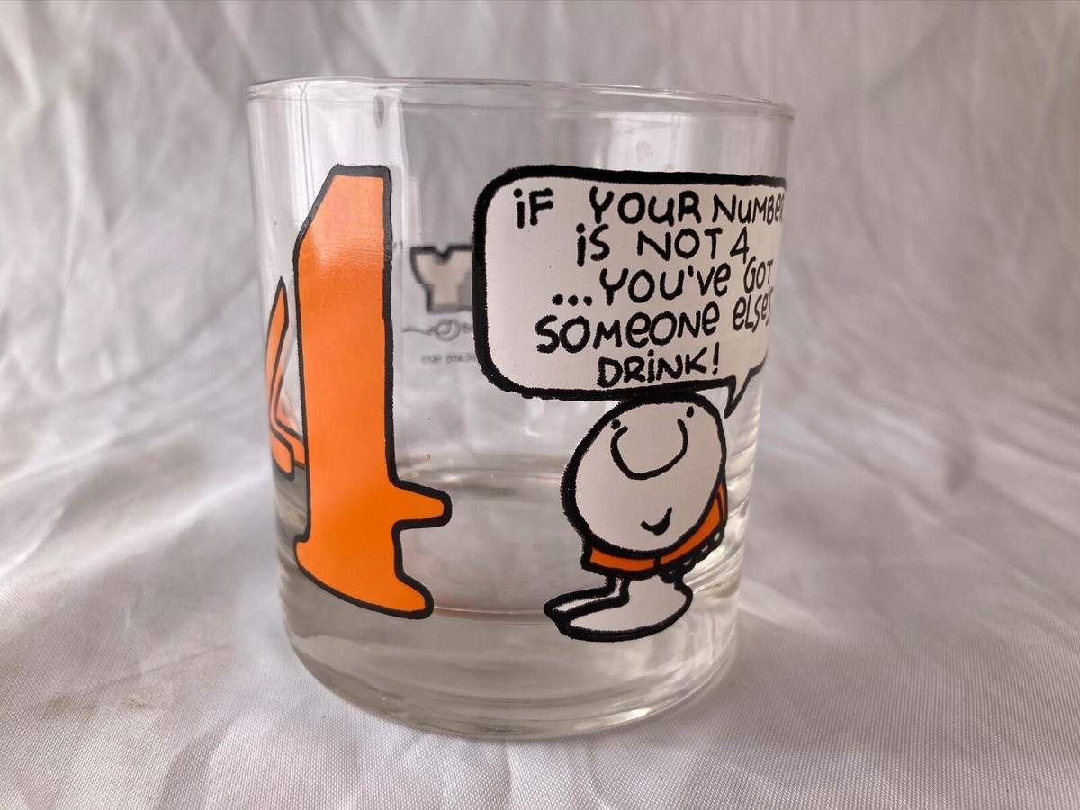 ZIGGY ORDER-MADE 15 NUMBERS SELECTIONジギー Vtg ZIGGY 1977 NUMBERED COCKTAIL GLASS #4 PARTY From Set TRY
