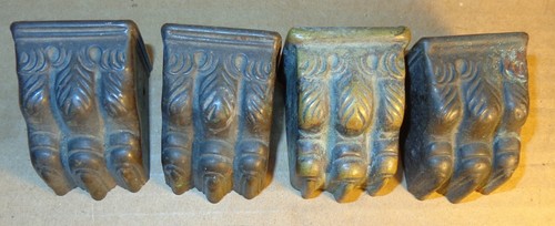 4 Vintage Hardware Metall Klauenfüße Möbel Waschtisch Tisch Kommode Kappen Abdeckungen - Bild 2 von 10