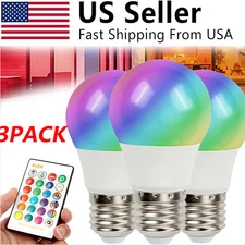 3 Pack RGB RGBW LED Bulb Light 16 Color Changing E27 Lamp + IR Remote Controller