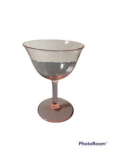 Vintage Pink Diamond Optic Wine Cordials Set of 2 Small Liquor Wine Glass 4.2" - 第 4/8 張圖片