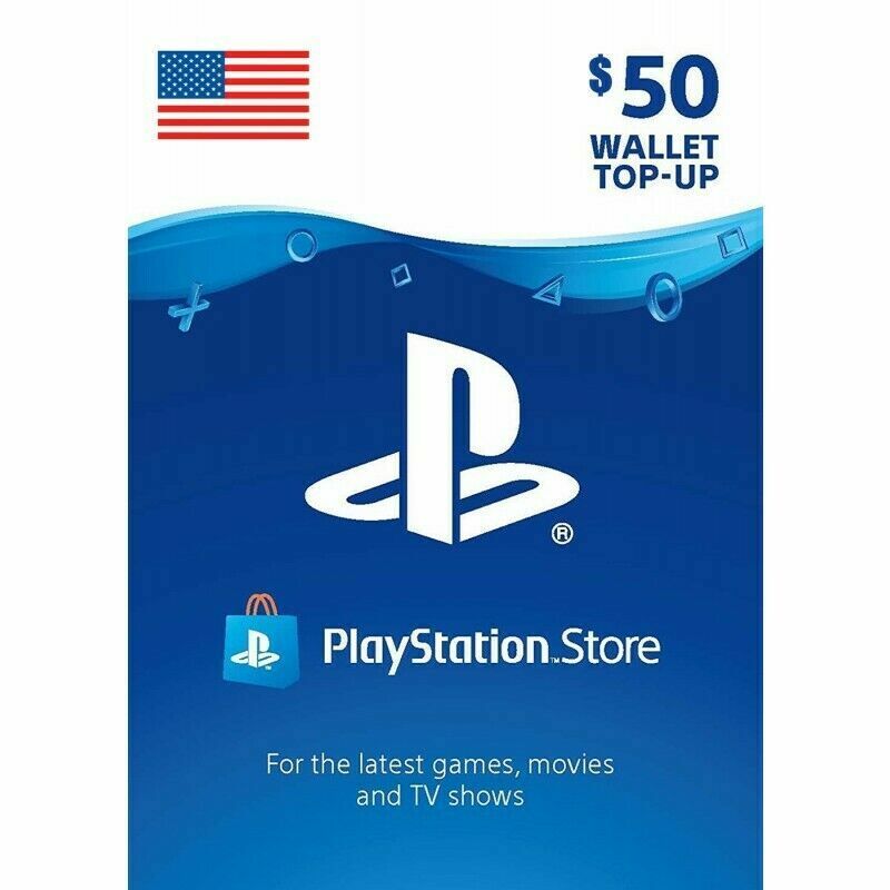 Sony US Playstation Network Playstation Store PSN USD 50 Dollar Code PS5 PS4