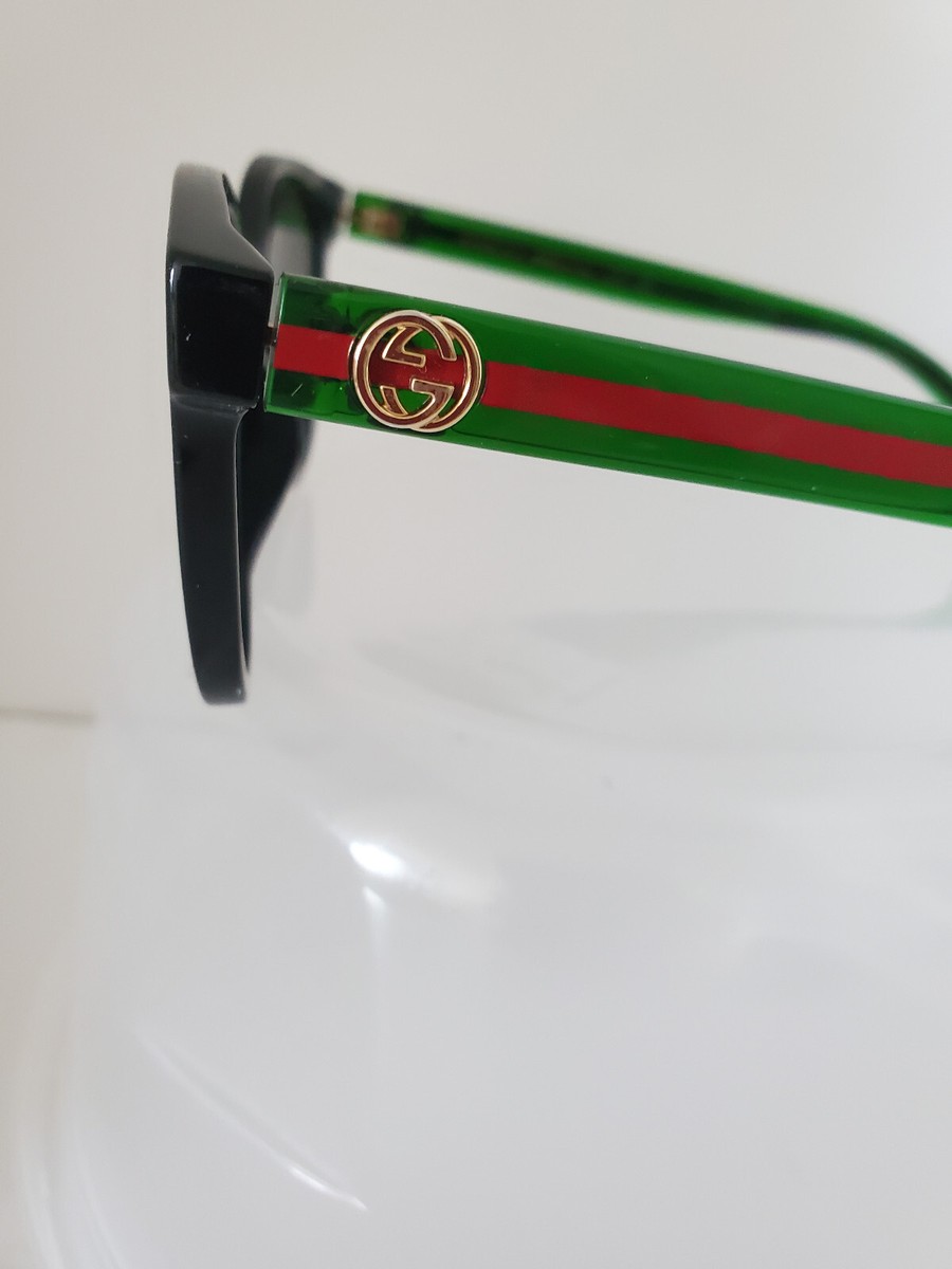 GUCCI GG0702SKN 004 Black Green Grey Gradient Medium 54 mm