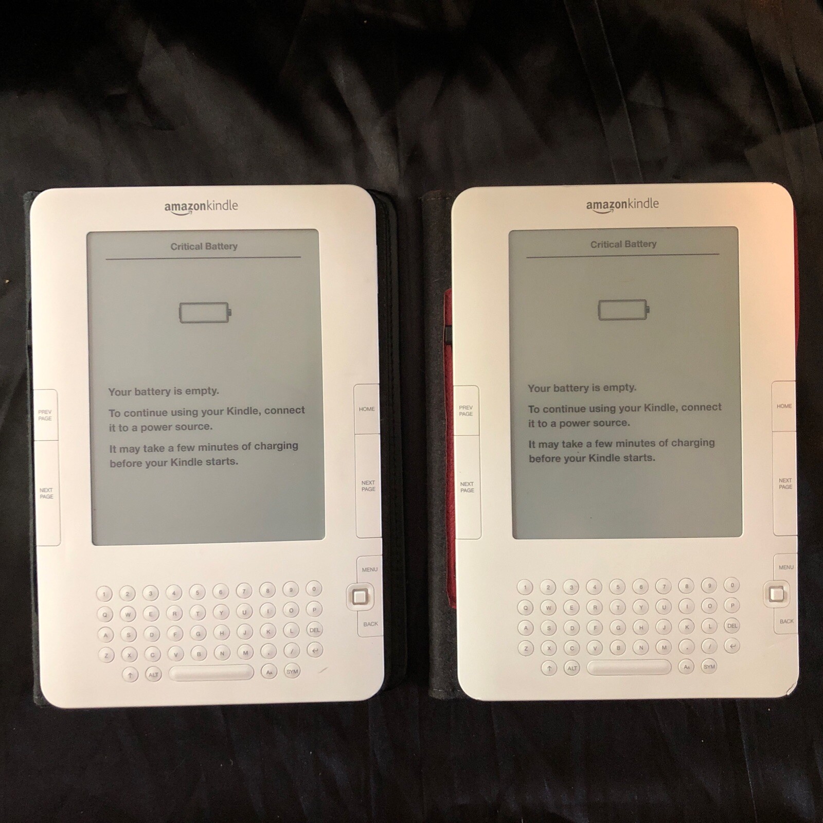 2 Amazon Kindle (2nd Generation) eReaders - White - FOR PARTS OR REPAIR-image