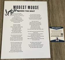 ISAAC BROCK SIGNED MODEST MOUSE MISSED THE BOAT LYRIC SHEET w/PROOF BECKETT COA ISAAC BROCK SIGNED MODEST MOUSE MISSED THE BOAT LYRIC SHEET w/PROOF BECKETT COA
