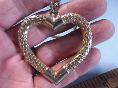 Old/Unique Collectible Key Chain 2''in Metal  Gold Color HEART